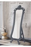 Hümas Dekoratif Antrasit Oymalı Ayaklı Boy Aynası 177 x 65 Cm